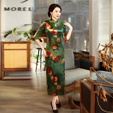 Sexy Long Cheongsam 2019 Spring Traditional Chinese style Dress Novelty Womens Velour Qipao Slim Party Dresses Button Vestido 2024 - buy cheap