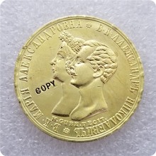 Тип #2: Brass_1841 Россия 1 ROUBLE копия памятных монет-Реплика монет медаль коллекционные монеты 2024 - купить недорого