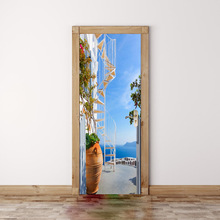 2 панели вертикальные лестницы рядом с морем 3D настенные художественные картины настенные наклейки на дверь наклейки на обои украшение дома July0122 2024 - купить недорого