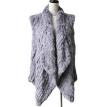 2020 New Quality New Fashion Real Knitted Rabbit Fur Vest, Real Fur Vest, Genuine Rabbit Fur Waistcoat Rabbit Fur Gilet Hot Sale 2024 - buy cheap