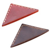 Marcapáginas triangular de cuero hecho a mano, accesorios de marcado de lectura, creador de páginas de esquina, regalo para amantes de los libros, lectores y profesores 2024 - compra barato