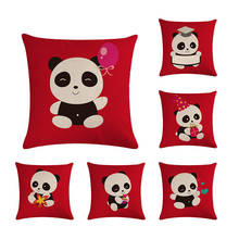 Bear Baby Panda Cartoon Pillow Case Plush Linen Fabric Cushion Cover Throw Pillow Decorations Home Sofa Pillowcase 45*45cm ZY516 2024 - buy cheap