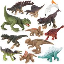 12 шт./компл. экшн-фиксатор, пластиковые куклы фигуры динозавров юрского периода, тираннозавр, динозавры, игрушки, животные, Коллекционная модель 2024 - купить недорого