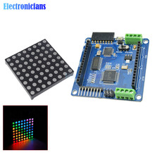 Cor completa arco-íris v2.0 dot matrix rgb led driver shield + led rgb matriz módulo driver placa 8 para arduino avr 2024 - compre barato