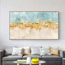 Abstract acrylic painting texture green gold art canvas painting quadros decoracion Wall art Pictures for living room home decor 2024 - buy cheap