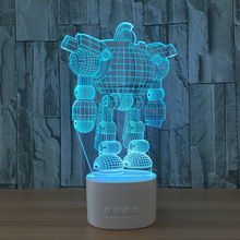 Modelo 3D de robot de comercio exterior, lámpara de modelo LED estereoscópica visual multicolor, producto creativo, bluetooth inalámbrico, hogar inteligente Y30 2024 - compra barato