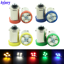 Ayjery-lâmpadas led de 24v para carro ba9s, t4w, t11, 300, 4 smd, branco, azul, vermelho, verde e âmbar, 4 luzes led para seta 2024 - compre barato