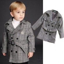 Novo trench coat xadrez jaqueta masculina inverno autumm crianças estiloso bebê 8jk041 2024 - compre barato