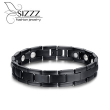 SIZZZ European and American fashion personality titanium magnet bracelet&bangles for men 2024 - buy cheap