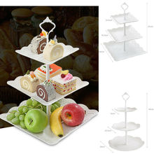 Soporte de pastel de 3 niveles, utensilio de decoración de servicio de mesa, herramienta de tres capas, de la tarde para té, platos de boda 2024 - compra barato