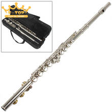 SLADE High Quality Silver Plated 16 Closed Holes C Key Flute with Cloth / Screwdriver / Case 2024 - buy cheap