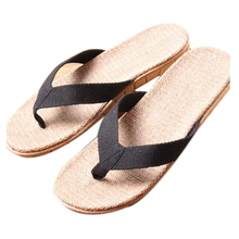 Men's Summer Linen Slippers White Beach Flip Flops Male Indoor Non-slip EVA Home Flax Shoes Men Slides Boy's Black Flat Sandals 2024 - buy cheap