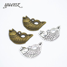 YuenZ-colgantes de metal antiguo de pez para fabricación de joyas, 10 unidades, 30x17mm, D789 2024 - compra barato