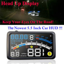 2017 4E 5.5" Head Up Display HUD OBD II EOBD Windshield Projector Self-adaptive Car Fuel etc Parameter Display Speeding Warning 2024 - buy cheap