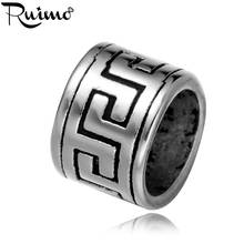 RUIMO High Polished 316L Stainless Steel 8mm Big Hole Beads Antique Tibetan Spacer Charms Beads For Jewelry Making Wholesale 2024 - buy cheap