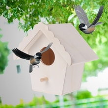 Птичье гнездо, натуральный деревянный дом, креативный попугай, настенный подвесной домик, садовый декор принадлежности для птиц 2024 - купить недорого