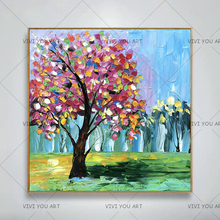 100% Handmade Landscape Painting On Canvas Thick Oil Home Decor Wall Art Tree Paintigns Modern Abstract Decorative Artwork 2024 - buy cheap