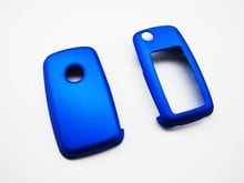 Remote Flip Key Cover Case Skin Shell Cap Fob Protection (Metallic Blue) for VW MK6 SEAT SKODA 2024 - buy cheap