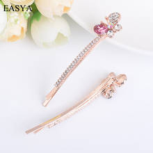 EASYA One Pair Butterfly Hairpins Hair Accessories Jewelry Elegant Delicate Sparkling Rhinestone Butterfly Hair Clips 2024 - buy cheap