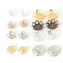 100pcs/ lot  10*4mm Metal Flower Bead Caps Iron 5-petal End Caps Fit Jewelry Making findings DIY FDA015-01 2024 - buy cheap