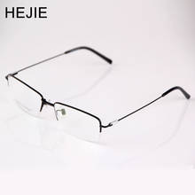 HEJIE Grade Men Pure Titanium Eyeglasses Frames Brand Half Rim Clear Lens Optical Glasses Frames For Male Size 54-17-140mm Y9065 2024 - buy cheap