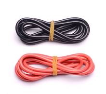 EBOYU(TM) 2 meter 2 Colors [1m Black And 1m Red] Silicon Wire 14AWG Heatproof Soft Silicone Silica Gel Wire Cable 2024 - buy cheap