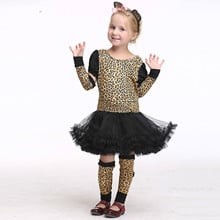 Children's Day Clothing Girls Children Halloween Leopard Cosplay Anime Costume Set Fairy Tale Theatre Performance Costumes 2024 - buy cheap