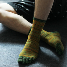 3 pares de cinco dedos meias masculinas listra conforto colorido masculino 5 toe meias 4 cores dedo sapatos 2024 - compre barato
