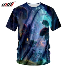 UJWI футболка мужская модная с коротким рукавом 3D футболка с принтом волшебный гриб лес хип-хоп 7XL Habiliment унисекс летняя прямая поставка 2024 - купить недорого