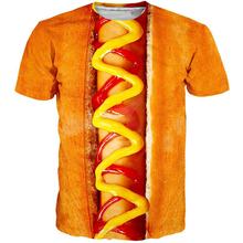 YX Girl 2019 Summer Unisex Tops Tees Funny Food HOTDOG T-SHIRT  For Men Women Short Sleeve O-neck T shirt Streetwear Dropship 2024 - buy cheap