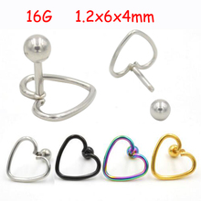 2Piece 16G 1.2x6x4mm Stainless Steel Hollow Out Heart Bone Earring Barbell Love Tragus Ear Helix Body Piercing Jewelry 2024 - buy cheap