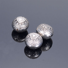 30Pcs/Lot 12x15MM Fluted Corrugated Antique Silver Design Stripe Heart Round Spacer Charm Beads For Diy Handmade Jewelry Making 2024 - buy cheap