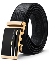 2019 New Mens Belt Cow Leather Belt Top Luxury Brand Automatic Buckle Waist Belt Black Genuine Leather Belts For Men 2024 - buy cheap