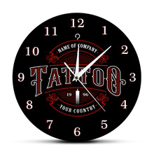 Tattoo Time Custom Wall Clock Ink Shop Tattoos Artist Gift Body Art Shop Studio Tattoos Logo Company Name Modern Wall Clock 2024 - buy cheap