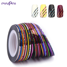30 Rolls/Set 1mm Mixed Colors Nail Striping Tape Decal DIY Radium Laser Line Nail Art Decoration Sticker Manicure Accessories 2024 - buy cheap