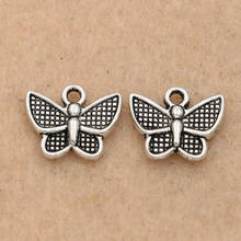 15pcs Antique Silver Plated Butterfly Charm Pendant fit Bracelet Necklace Jewelry DIY Making Accessories 11x12mm 2024 - buy cheap