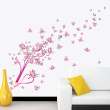 Creative Pencil Flower Butterfly Pink Tree Living room girls bedroom wedding decoration wall sticker home decor wallpaper mural 2024 - buy cheap