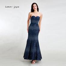 Limão joyce vestidos longos de noite, azul escuro, 2020, sexy, sem costas, lantejoulas, sereia, vestidos de festa de baile, tamanho grande 2024 - compre barato