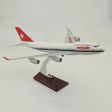 40CM airplane model toys Boeing B747-800 aircraft model 1/150 scale diecast plastic alloy plane with base for display collective 2024 - buy cheap