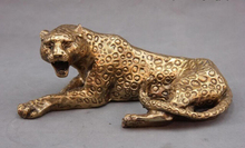 Envio rápido usps para os eua s0176 5 estátua escultura de leopardo bronze chinês cobre esculpida fera selvagem cheetah 2024 - compre barato
