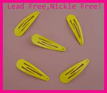 50PCS 5.0cm 2.0" Golden Yellow Tear Drop Round Head Plain Metal Snap hair Clips no hole at nickle free and lead free quality 2024 - buy cheap