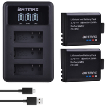 Batería PG1050 de 1180mAh + Cargador USB LED de 3 ranuras para SJCAM SJ4000 SJ5000X M10 EKEN H9 H9R H8R H8, cámaras de acción de alta calidad, 2 unidades 2024 - compra barato