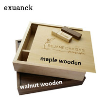 exuanck Custom Unique Album Maple/walnut Wood Box USB 3.0 Memory Pendrive Photography Wedding Studio LOGO Gift ( 170*170*35 mm) 2024 - buy cheap