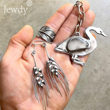 Jewdy Flamingo Jewelry Sets For Woman Necklace Earrings Ring Statement Punk Choker Pendant Opening Rings Bohemian  Party 2024 - buy cheap
