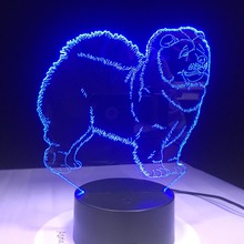 Chow-Lámpara 3D de luz nocturna para el hogar, juguete de Lámpara de mesa táctil 3D LED en 7 colores, para destellear peces pequeños 2024 - compra barato