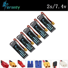Teranty Power-batería Lipo de 7,4 V, 2200mAh, para juguetes RC, coches, barcos, helicóptero, piezas, 2s, batería de litio de 7,4 v, unids/set 5/juego 2024 - compra barato