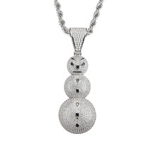 New Arrival Snowman Pendant Necklace AAA Zircon Iced Out Mens Necklace Hip Hop Jewelry Christmas Gifts 2024 - buy cheap