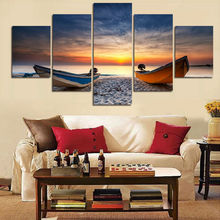 Spray 5-Pieces Modern Canvas Sunset Series Landscape Painting Wall Art The Picture For Home Decoration Giclee Unframed 2024 - buy cheap