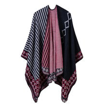 Women Capes Coat Spring Autumn Female Ponchos Jacket Striped Wraps Fashion Scarf Shawl Stoles Ladies Outerwear Clothes Y35 2024 - buy cheap