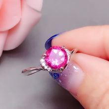 topaz ring Free shipping Natural Real Pink topaz Ring 925 sterling silver 7*7mm gemstone For men or women jewelry 2024 - buy cheap